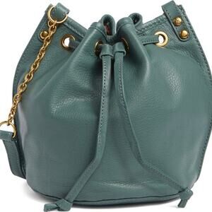 HOBO Pier Leather Bucket Bag Sage Leaf Green